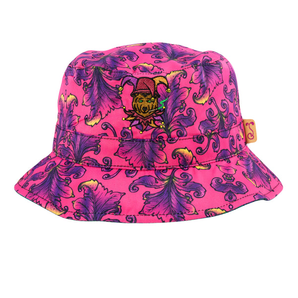 White Multi-Logo Sublimated Design Bucket Hat