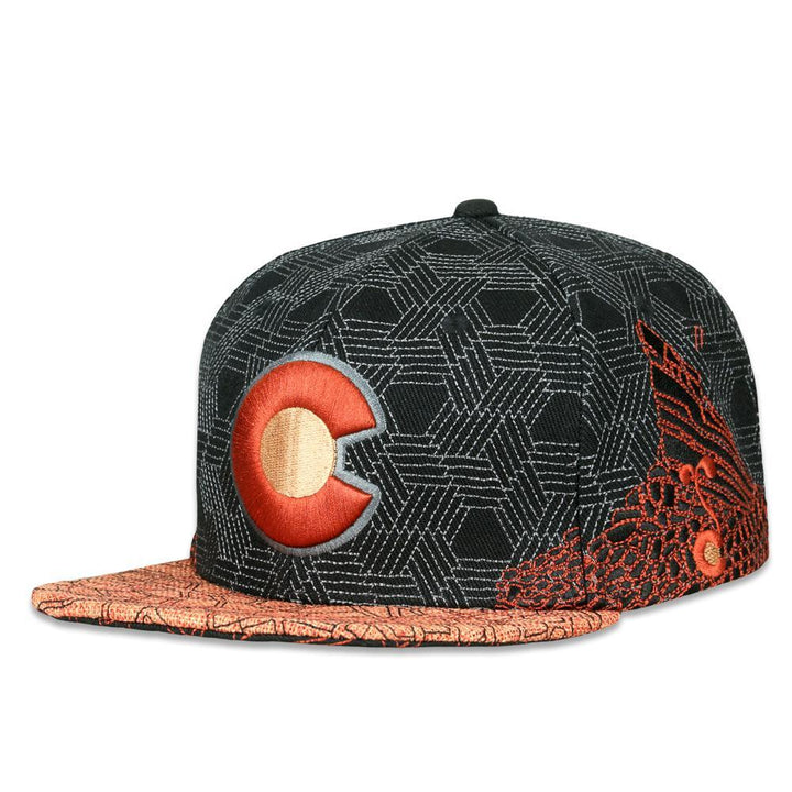 Red Rocks Black Snapback Hat