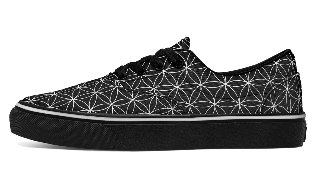 Flower of Life Black Classic Shoes