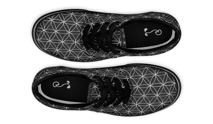 Flower of Life Black Classic Shoes