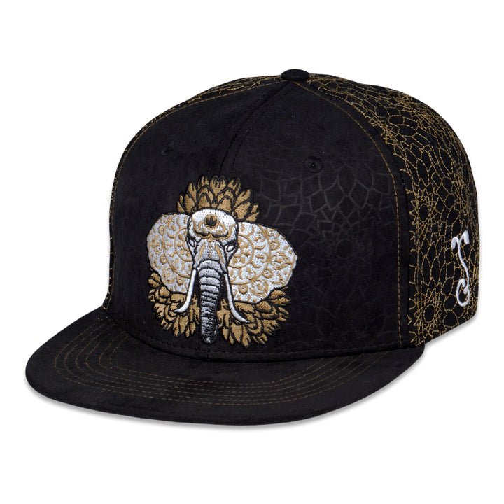 14th Anniversary Dhalia Elephant Black Snapback Hat