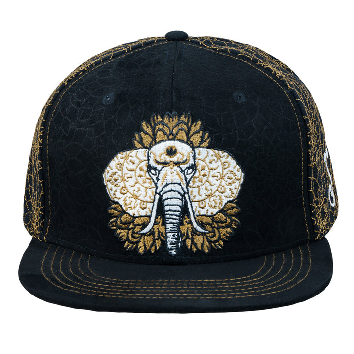 14th Anniversary Dhalia Elephant Black Fitted Hat