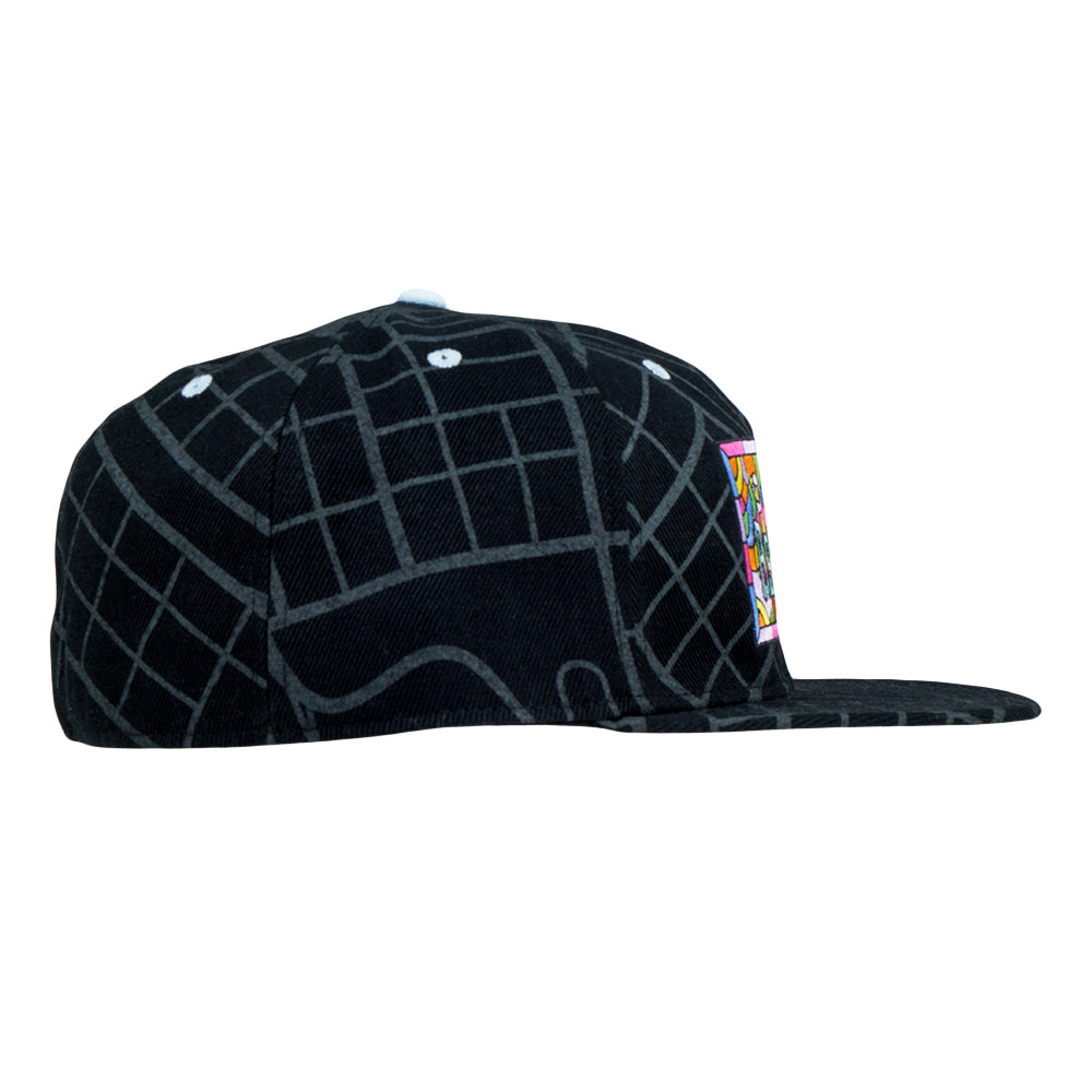 710 Ashbury Mosaic Black Fitted Hat