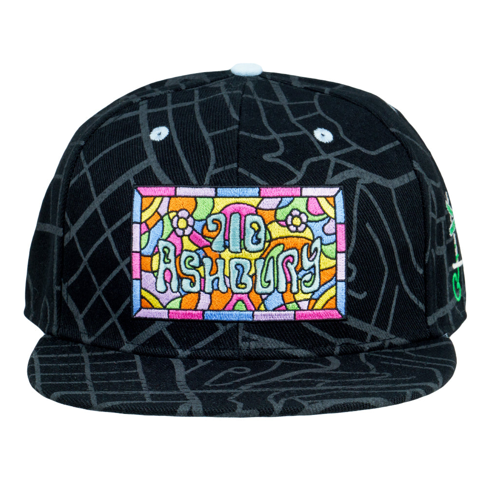 710 Ashbury Mosaic Black Fitted Hat