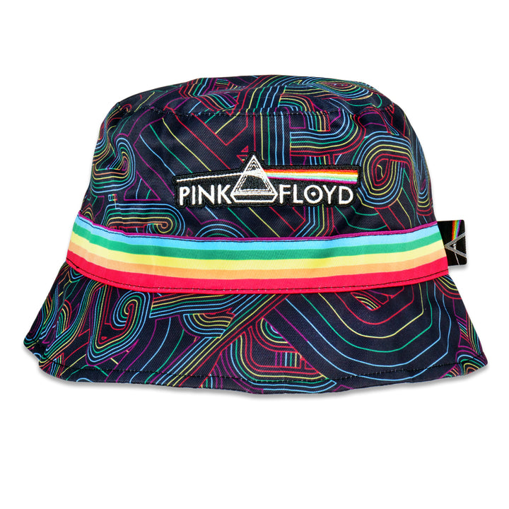 Sombrero de pescador reversible con arcoíris en color negro DSOTM V2 de Pink Floyd