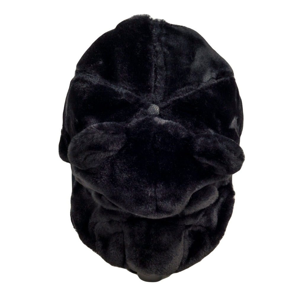 Black Bear Fur Earflap Snapback Hat