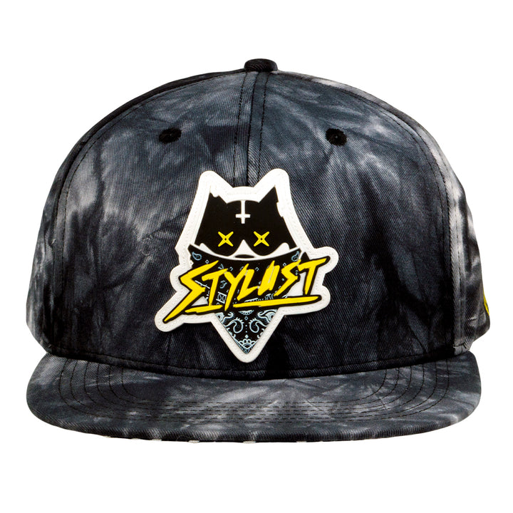 Gorra negra con bandana y diseño de gato de Stylust