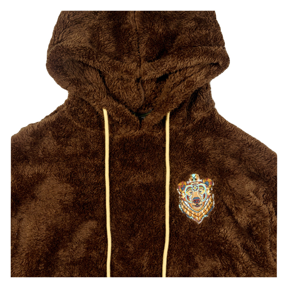 Frank Brothers Brother Bear Brown Sherpa Fleece Pullover Hoodie