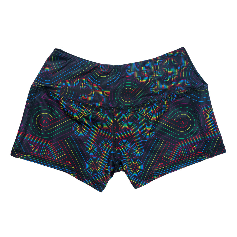 Pink Floyd DSOTM V2 Black Rainbow Booty Shorts