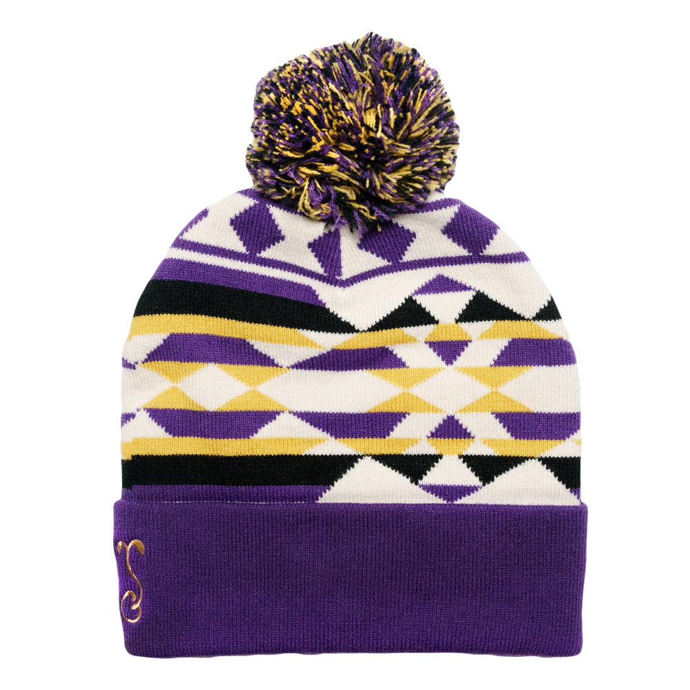 Gorro con pompón color morado Sahara 