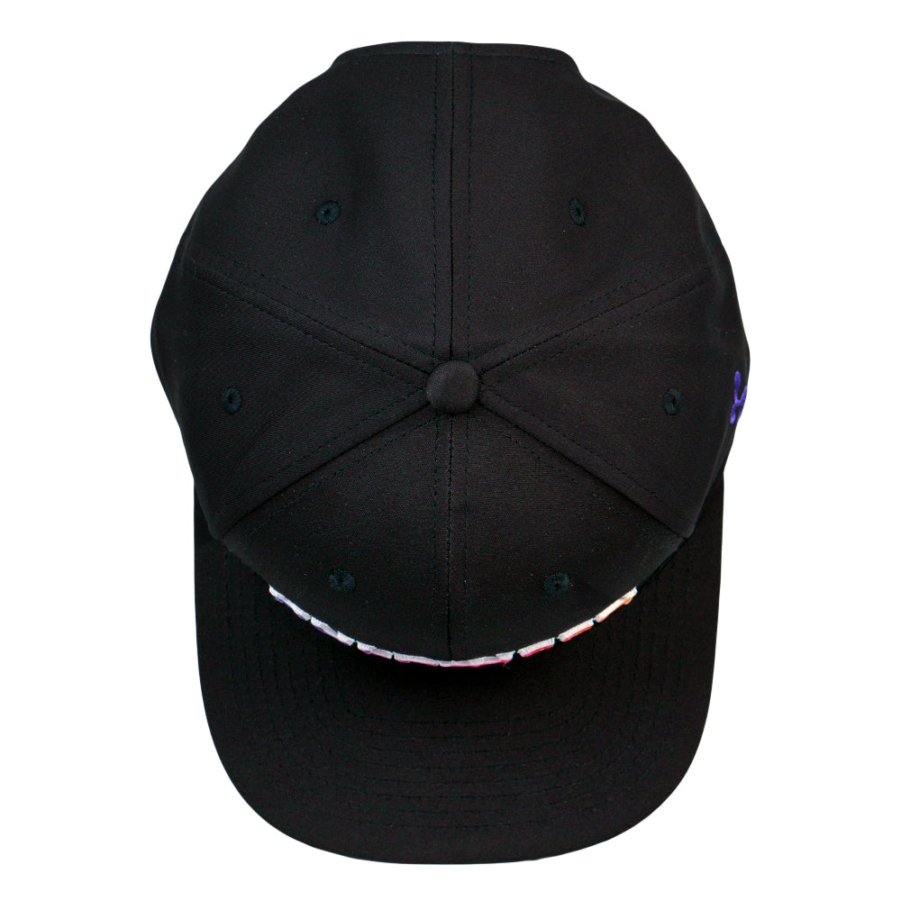 Gorra negra con visera Hulaween con degradado 