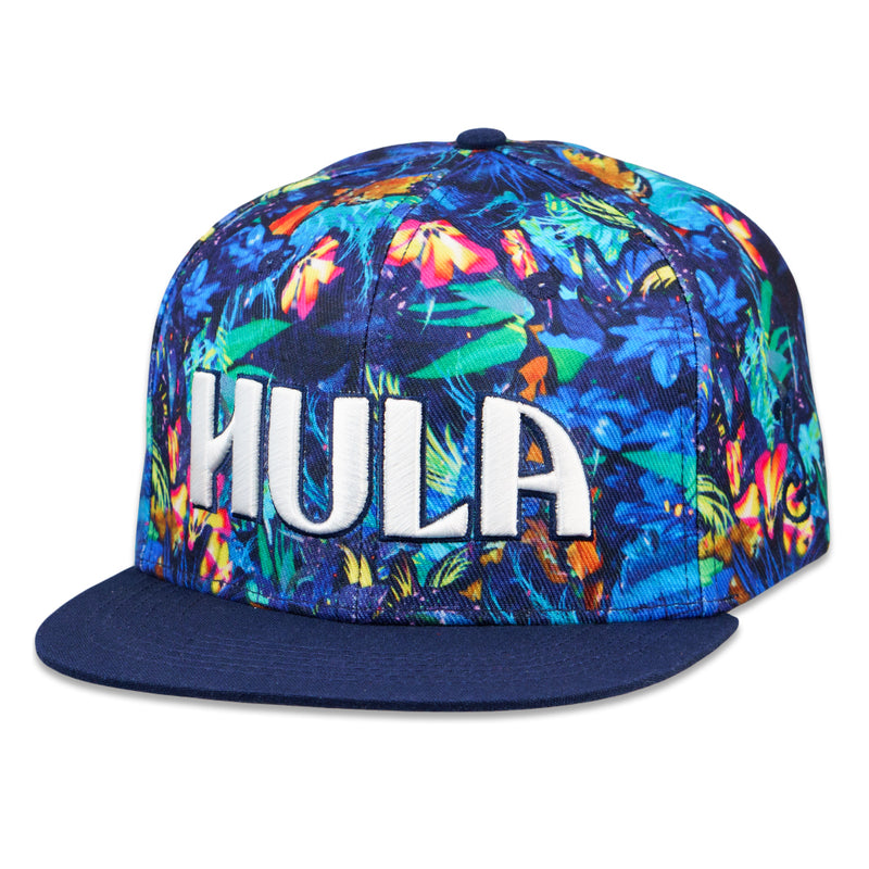 Hulaween Blue Floral Snapback Hat