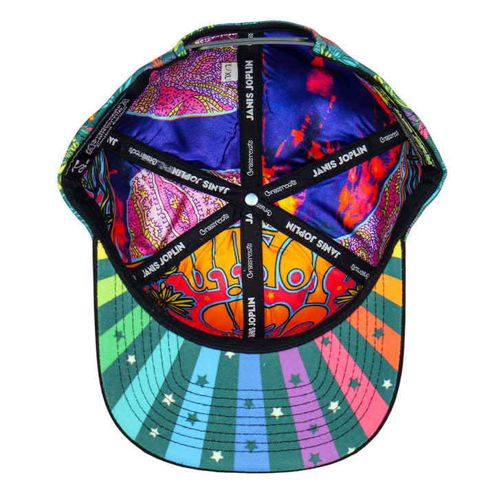 Janis Joplin Rainbow Daisies Snapback Hat