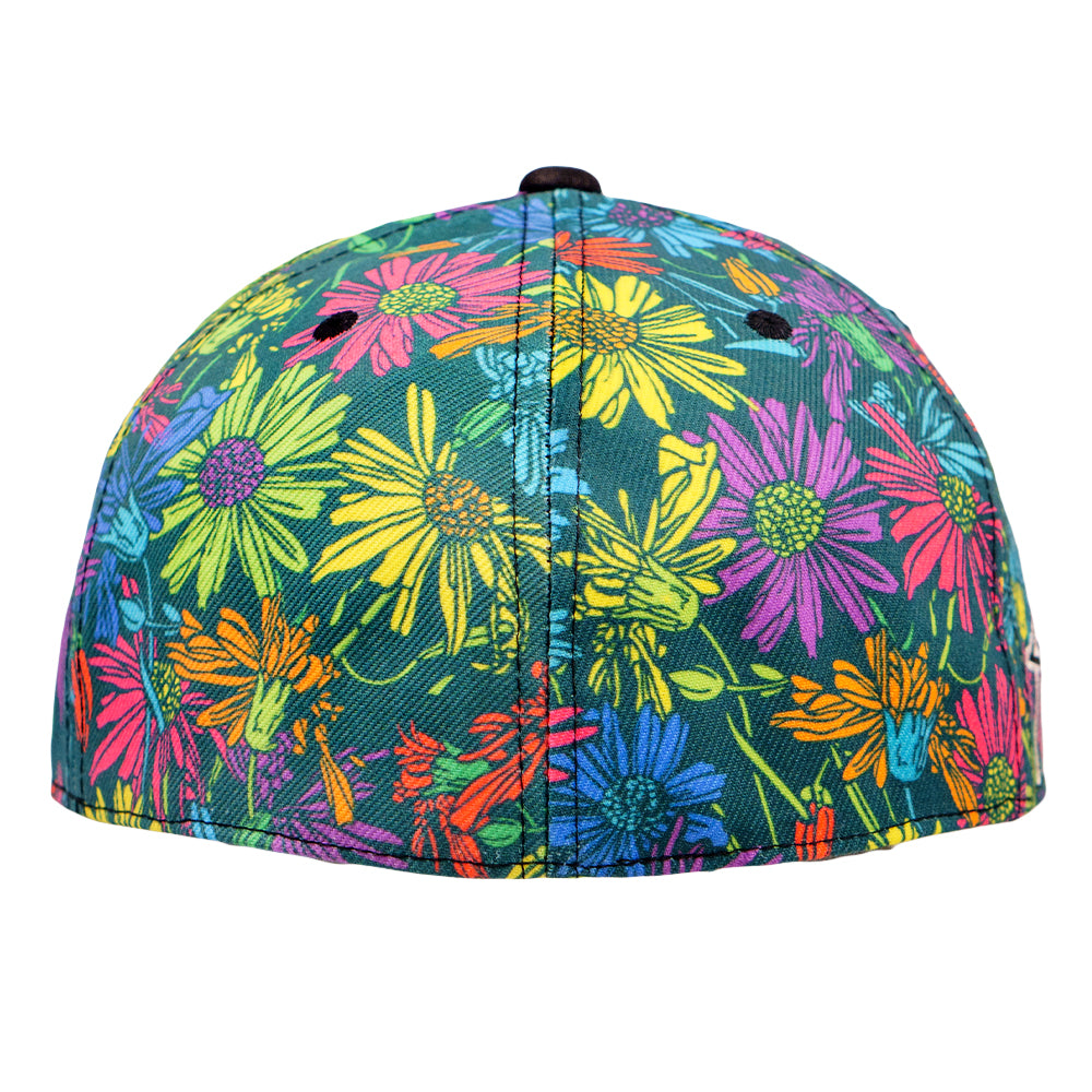 Janis Joplin Rainbow Daisies Fitted Hat