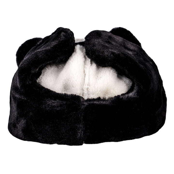 Gorro ajustado con orejeras de piel de oso panda