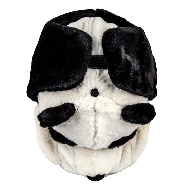 Gorro ajustado con orejeras de piel de oso panda