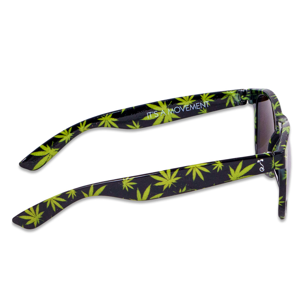 Weed Leaf Black Sunglasses