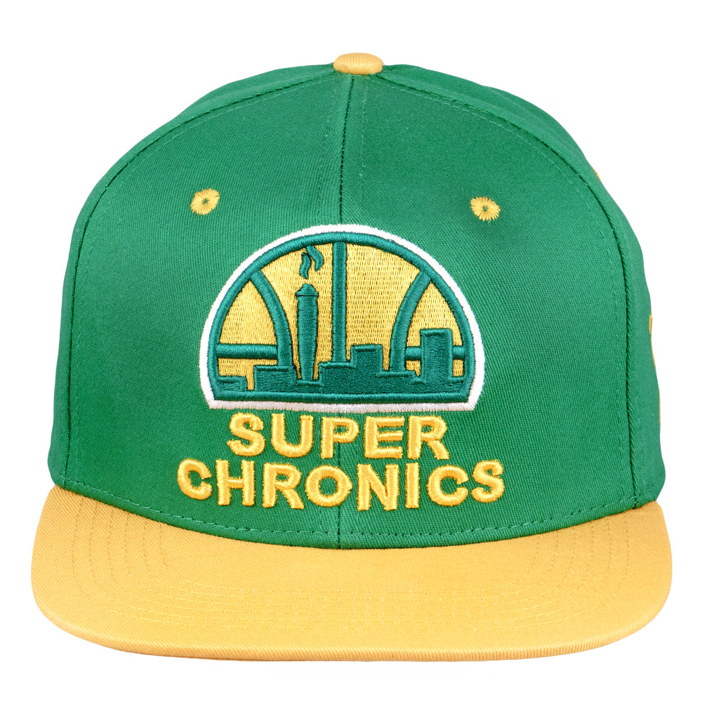 Gorro ajustado verde Super Chronics 