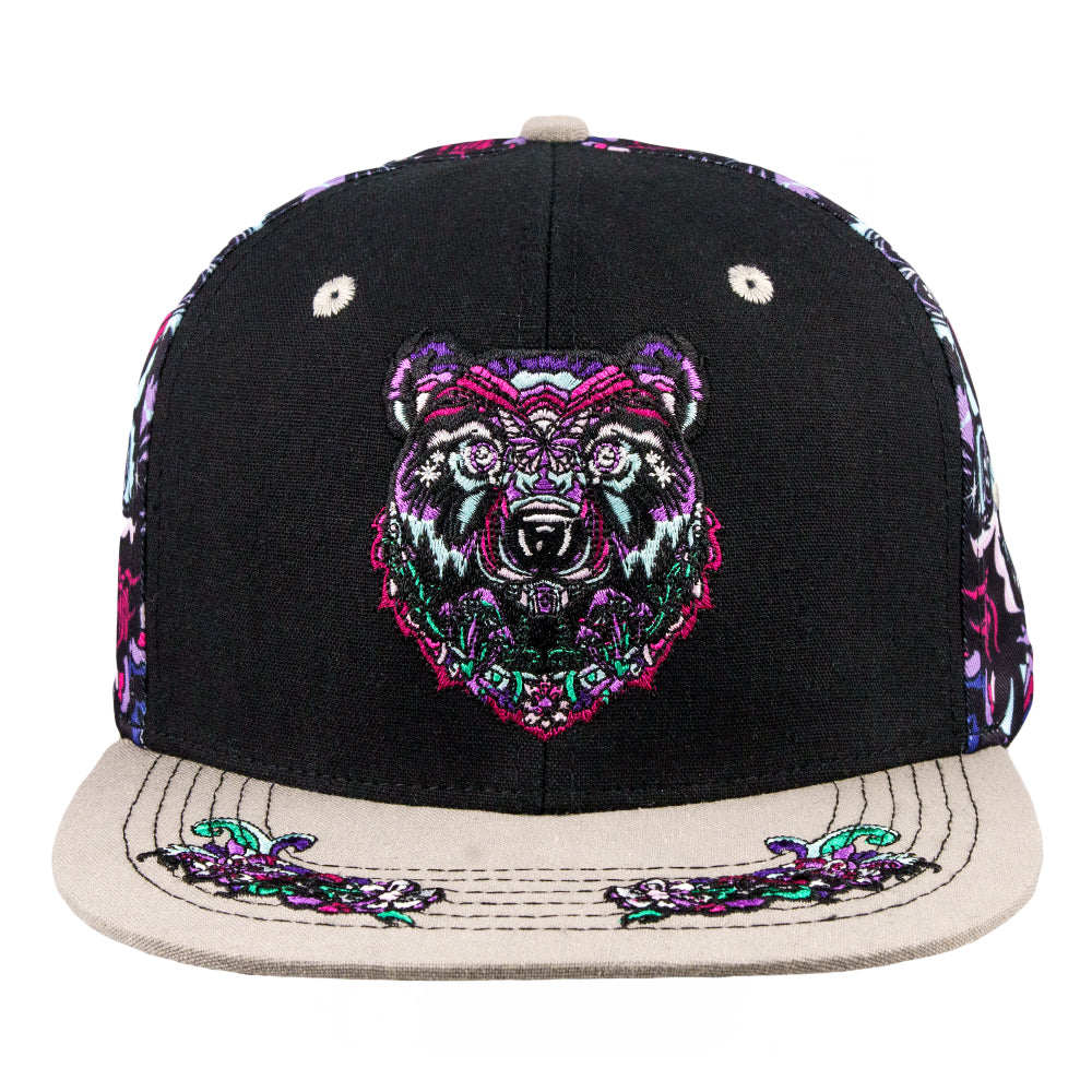 Gorra snapback con estampado floral de oso Paisley de Ellie