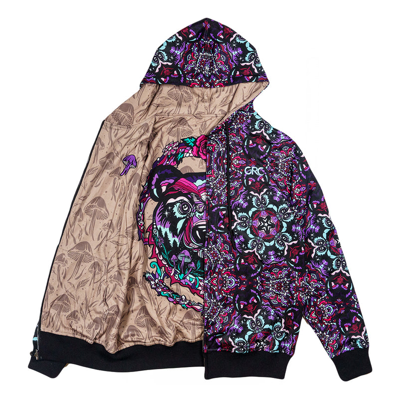 Ellie Paisley Bear Reversible Zip Up Hoodie