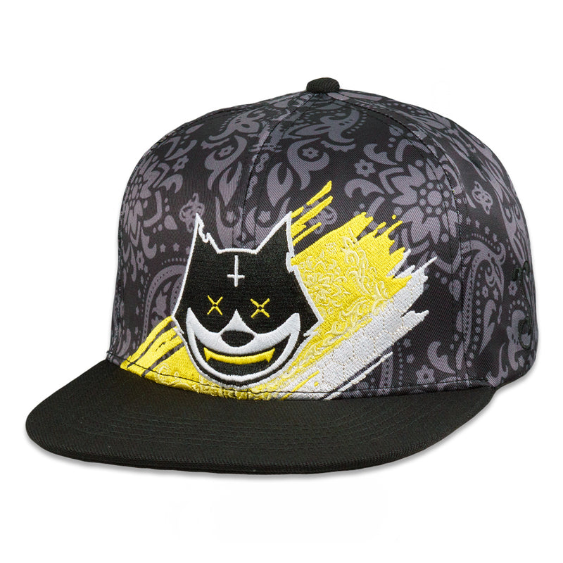 Stylust Paisley Cat Black Snapback Hat