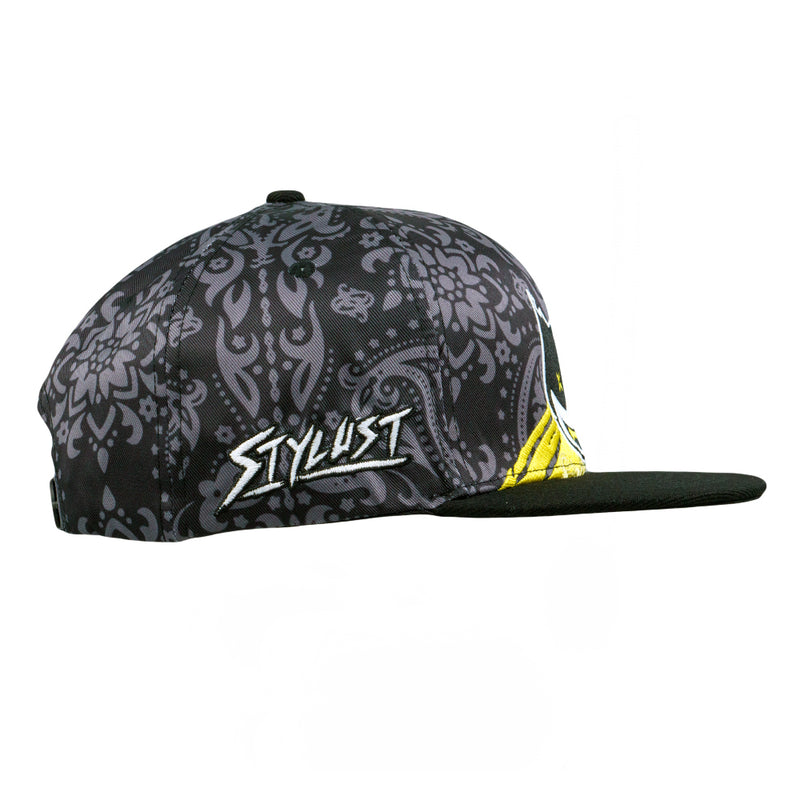 Stylust Paisley Cat Black Snapback Hat