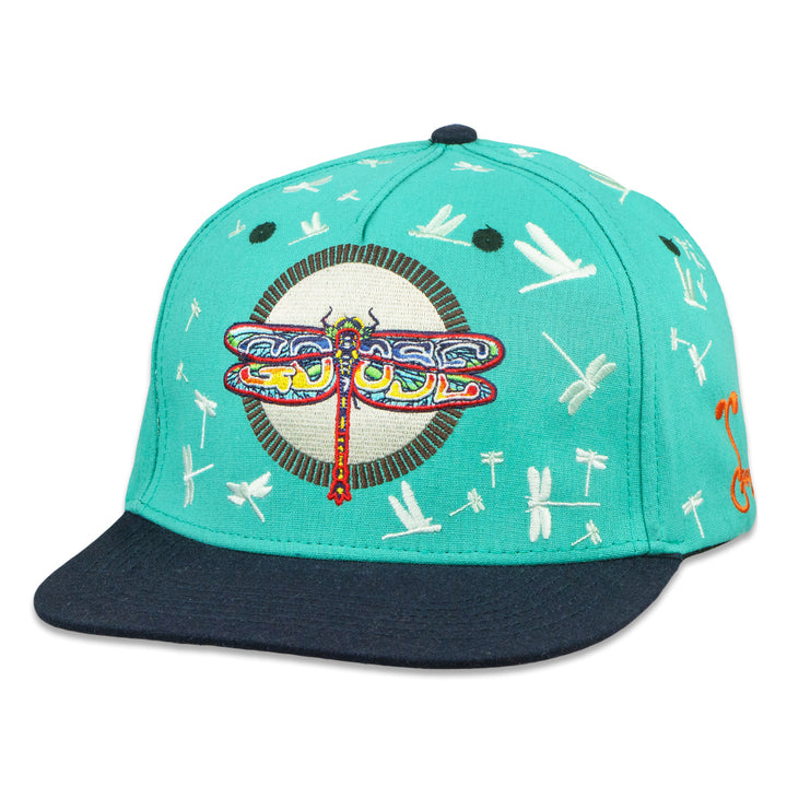 Goose Dragonfly Turquoise Snapback Hat