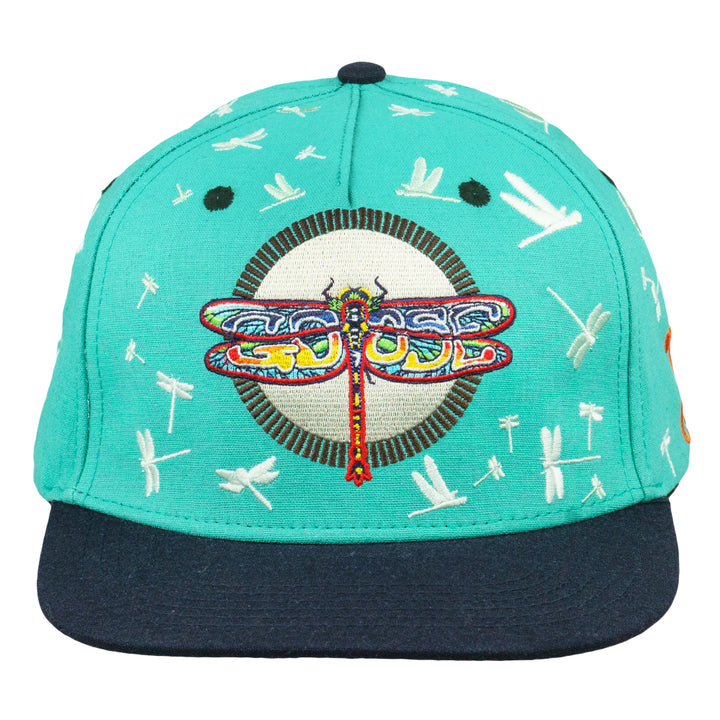 Goose Dragonfly Turquoise Snapback Hat