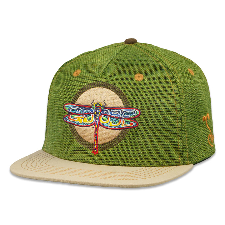 Goose Dragonfly Olive Snapback Hat