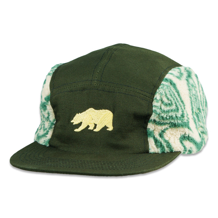 Bear Collection Green Fur 5 Panel Hat