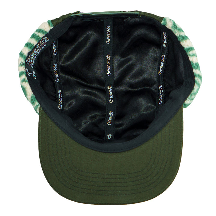 Bear Collection Green Fur 5 Panel Hat