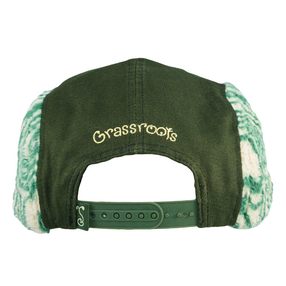 Bear Collection Green Fur 5 Panel Hat