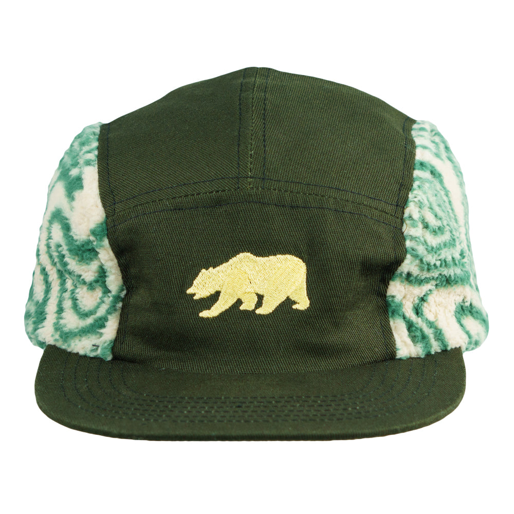 Bear Collection Green Fur 5 Panel Hat