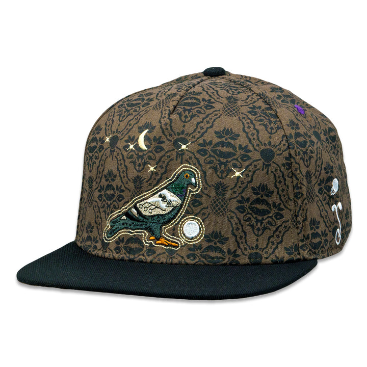 Pigeons Playing Ping Pong Black Snapback Hat