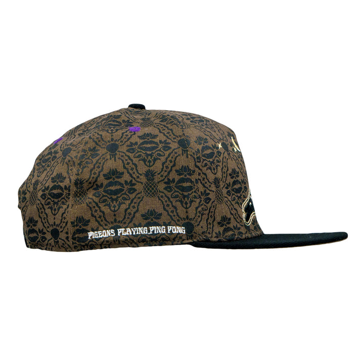 Pigeons Playing Ping Pong Black Snapback Hat