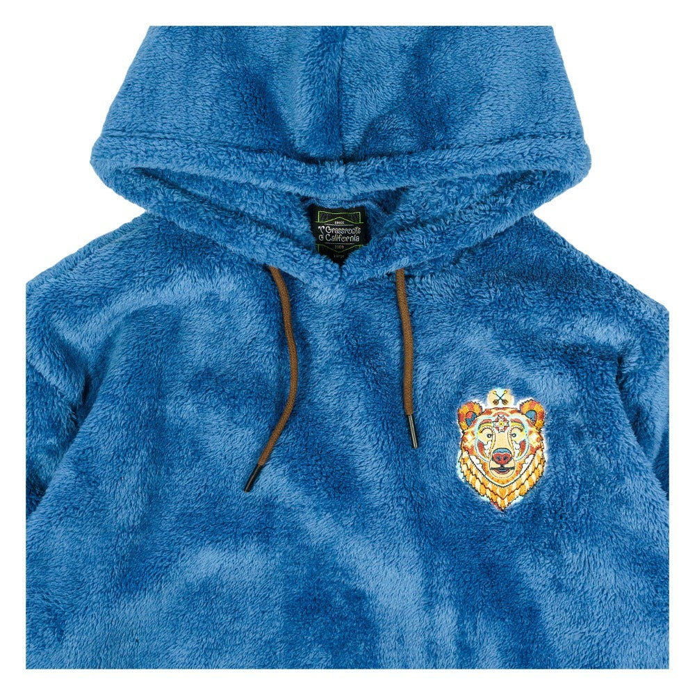 Frank Brothers Brother Bear Sherpa Fleece Blue Pullover Hoodie