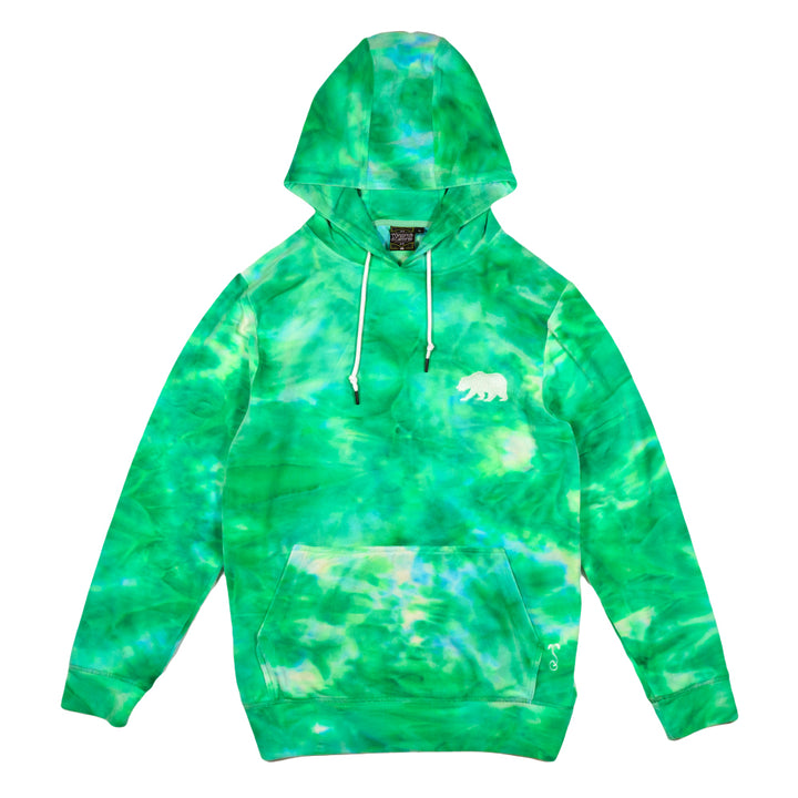 Polar Bear Green Velour Mens Pullover Hoodie