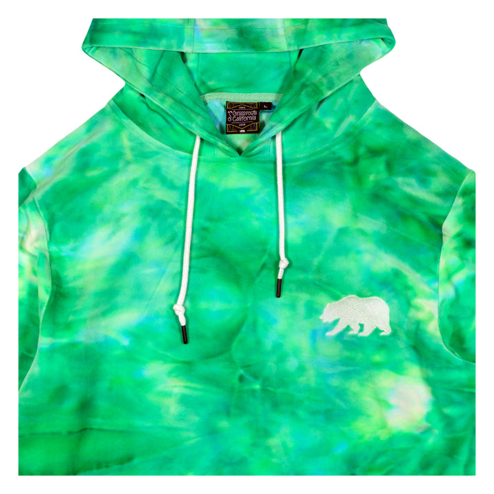 Polar Bear Green Velour Mens Pullover Hoodie