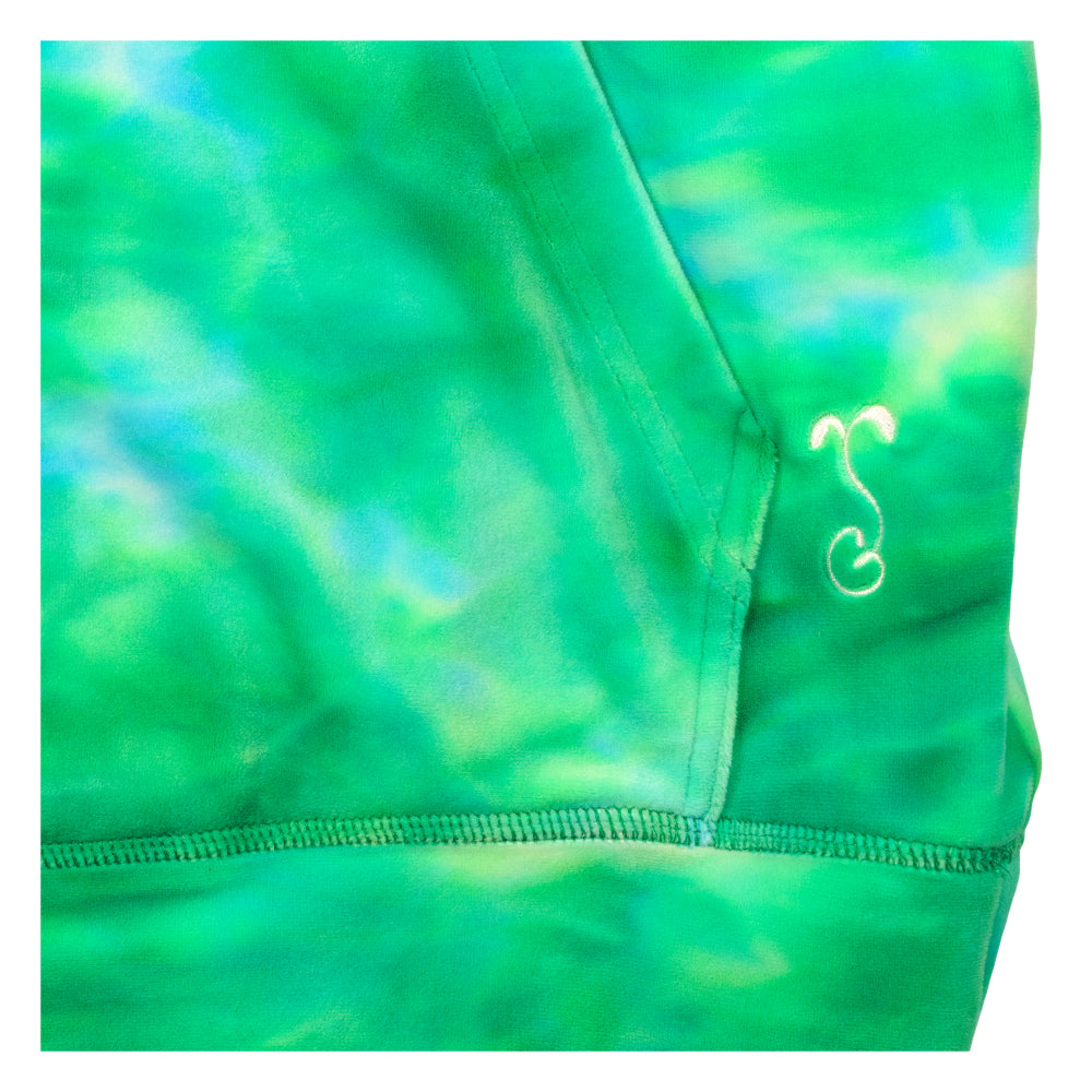 Polar Bear Green Velour Mens Pullover Hoodie