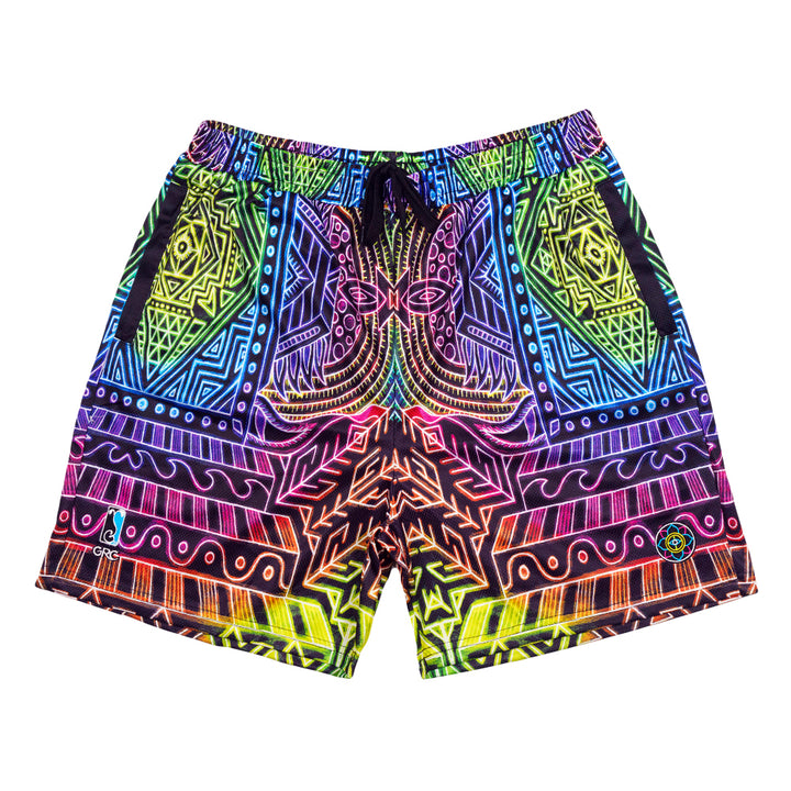 Chris Dyer Heavens Door Rainbow Mesh Shorts