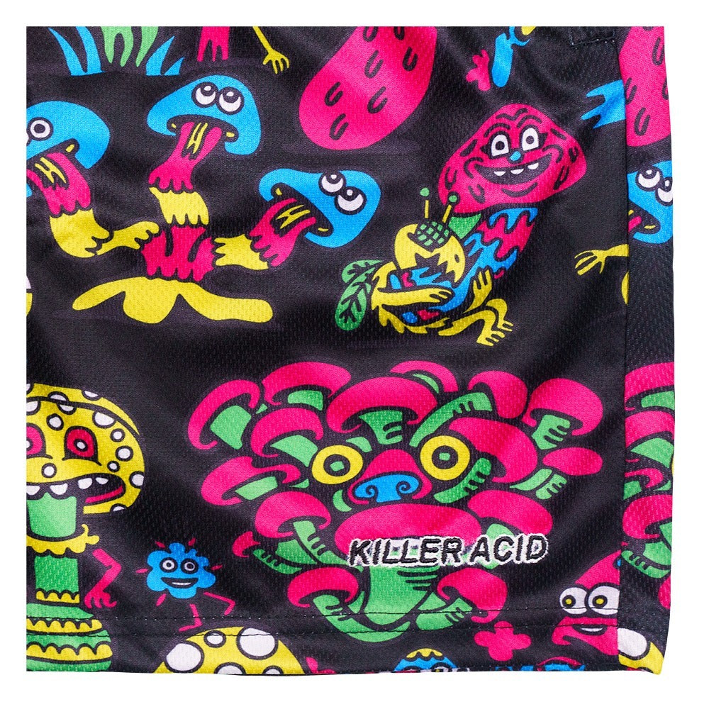 Killer Acid Mushroom Black Mesh Shorts