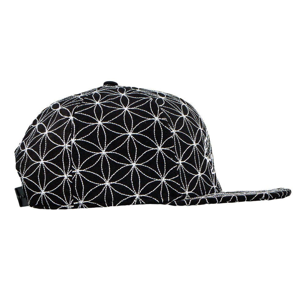 Flower of Life Bear Black Snapback Hat