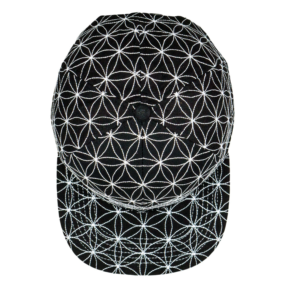 Flower of Life Bear Black Snapback Hat