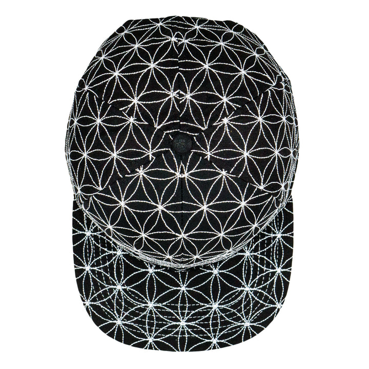 Flower of Life Bear Black Snapback Hat