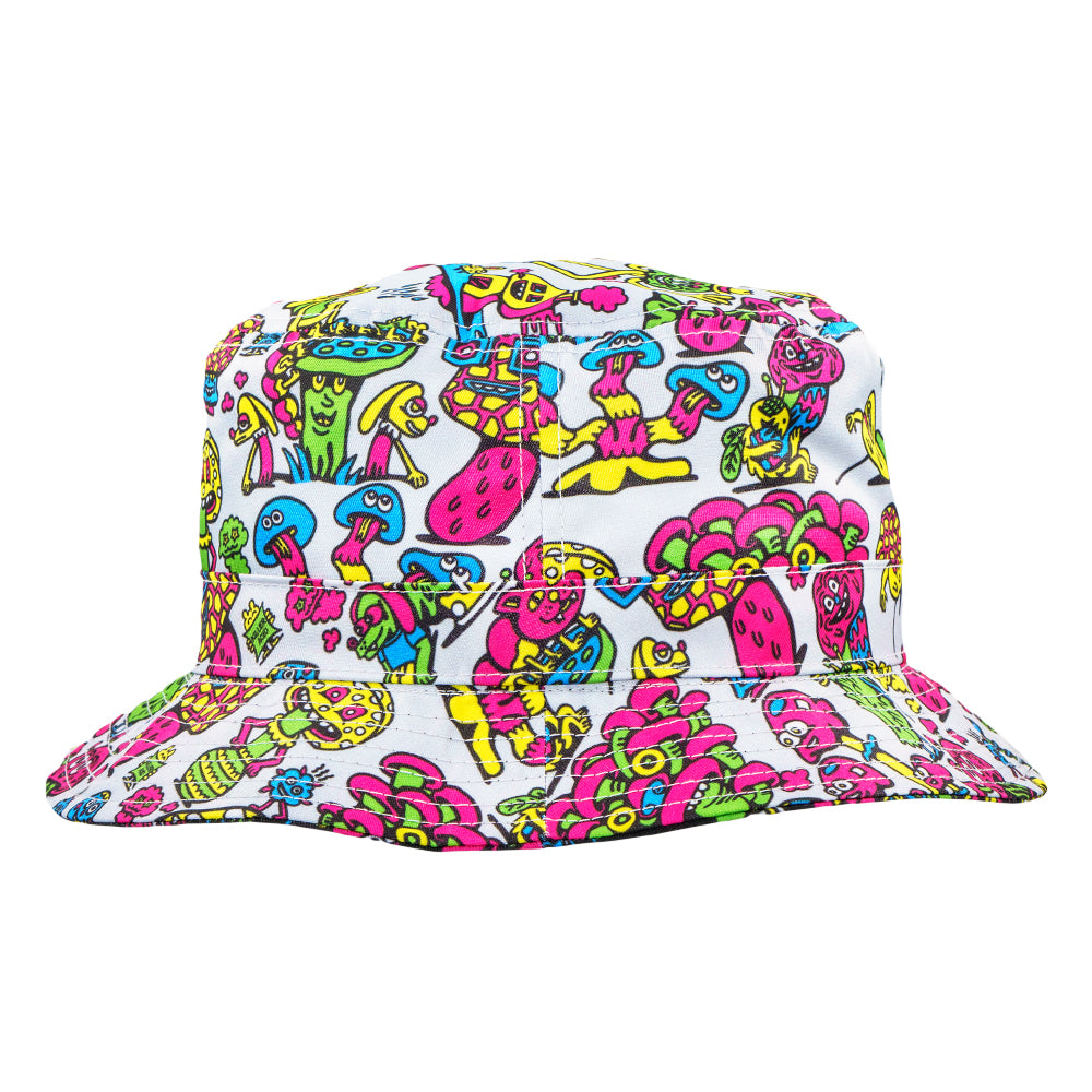 Killer Acid Mushroom Friends Reversible Bucket Hat