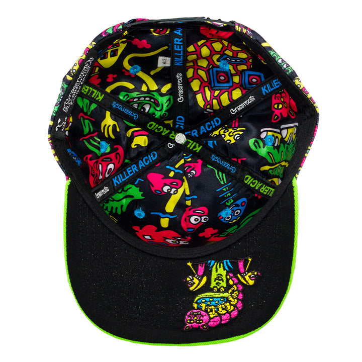 Killer Acid Mushroom Black Snapback Hat