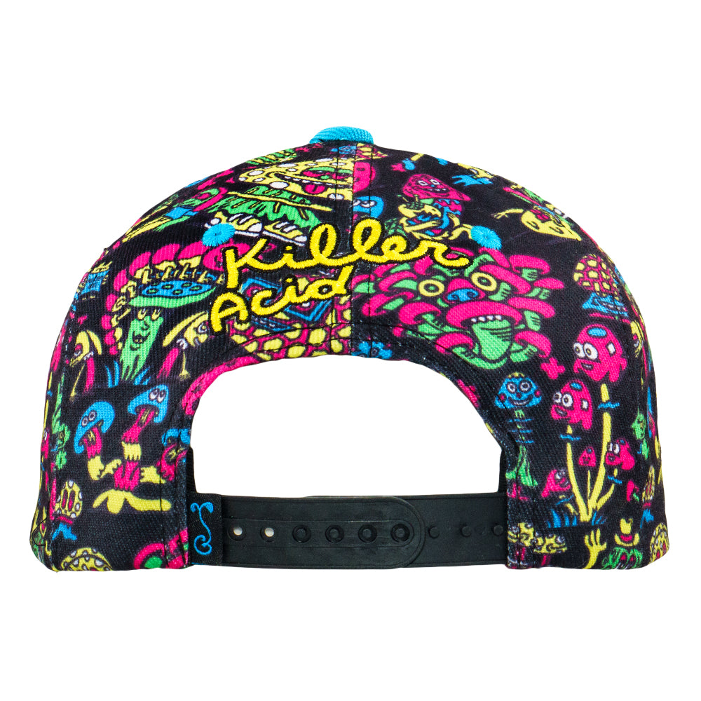 Killer Acid Mushroom Black Snapback Hat