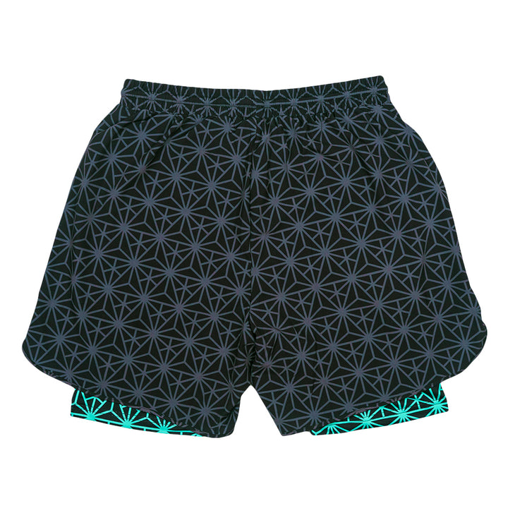 Geo Triangles Black Athletic Liner Shorts