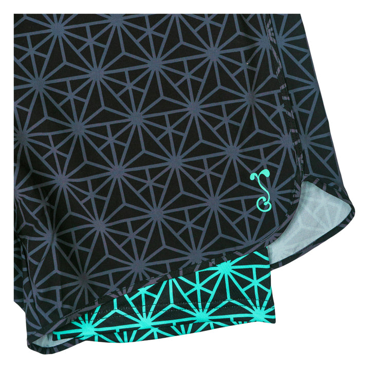 Geo Triangles Black Athletic Liner Shorts