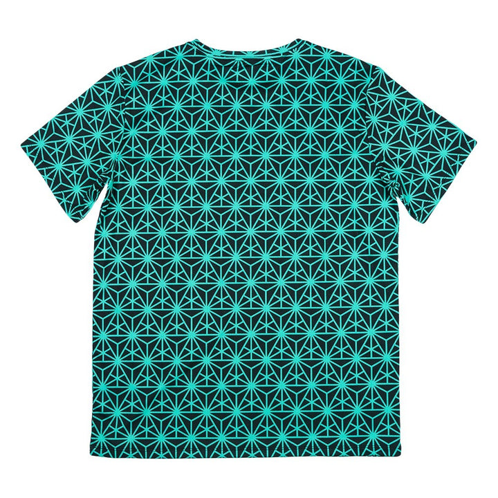 Geo Triangles Teal Athletic T Shirt